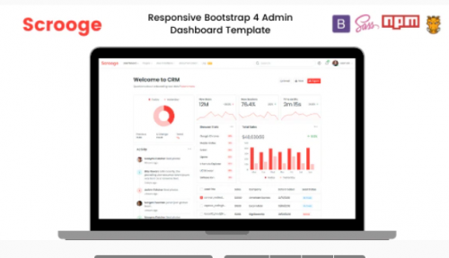 Shamcey Metro Style Bootstrap 4 Admin Template scrooge bootstrap responsive admin dashboard template ui kit