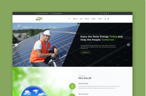 Solar Website PSD Template solar website psd template