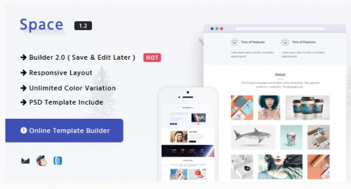 Space – Responsive Email Template + Online Builder space responsive email template online builder