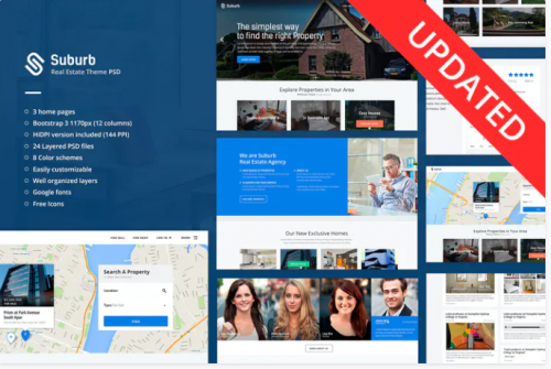 Suburb – Real Estate PSD Template suburb real estate psd template