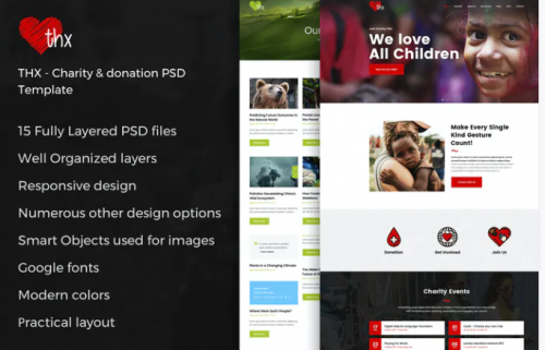 THX – Charity & donation PSD Template thx charity donation psd template