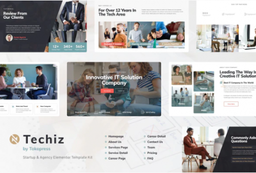 Techiz | Business & Startup Elementor Template Kit techiz business startup elementor template kit