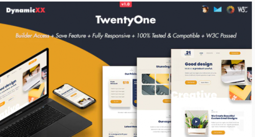 TwentyOne – Responsive Email + Online Template Builder twentyone responsive email online template builder
