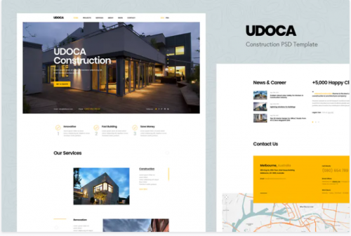 Udoca – Building & Construction PSD Template udoca building construction psd template