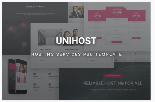 UniHost – Hosting Services PSD Template unihost hosting services psd template