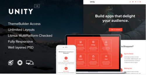 Unity – Responsive Email + Themebuilder Access unity responsive email themebuilder access