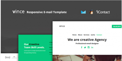 Vince Mail – Responsive E-mail Template + Online Access vince mail responsive e mail template online access