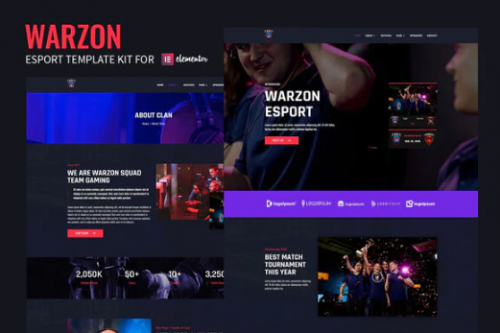 Warzon – Esport Elementor Template Kit warzon esport elementor template kit