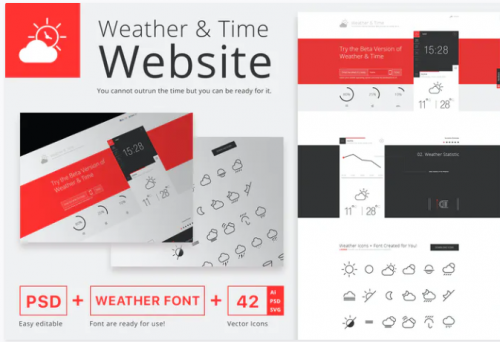 Weather and Time PSD Website weather and time website