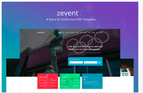 Zevent – Conference & Event PSD Template zevent conference event psd template