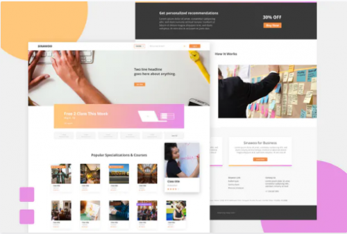 SINAWOO – Online Learning Website XD Template adfjkl