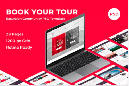 Book Your Tour – Excursion Community PSD Template at tds