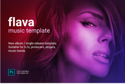 Flava – Music album / single promo site template aysfy