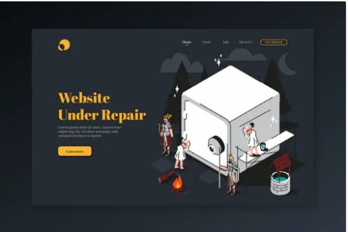 Website Under Repair – Isometric Landing Page dfjkl