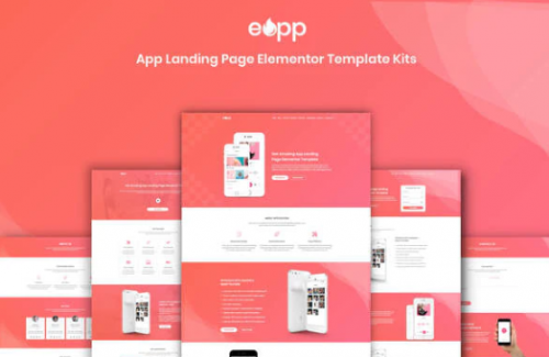 eApp – Landing Page Elementor Template Kit eapp landing page elementor template kit