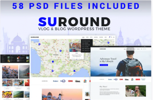 Suround – Vlog & Blog PSD Template sdfjk