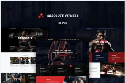 Absolute Fitness – PSD Template absolute fitness psd template