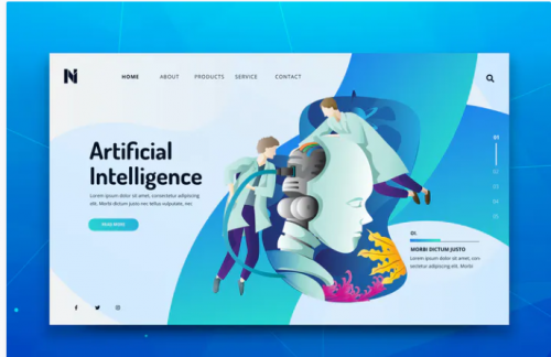 Artificial Intelligence Web PSD and AI Template artificial intelligence web psd and ai template