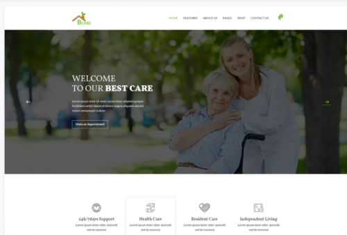Bcare – Senior Care PSD Template bcare senior care psd template