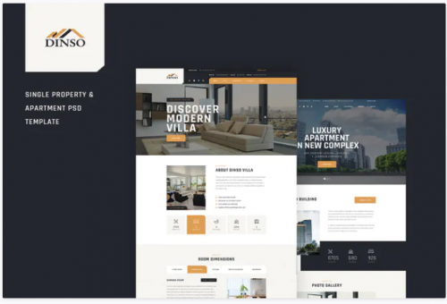 Dinso – Single Property & Apartment PSD Template dinso single property apartment psd template