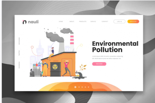 Environmental Pollution Web PSD and AI Template environmental pollution web psd and ai template