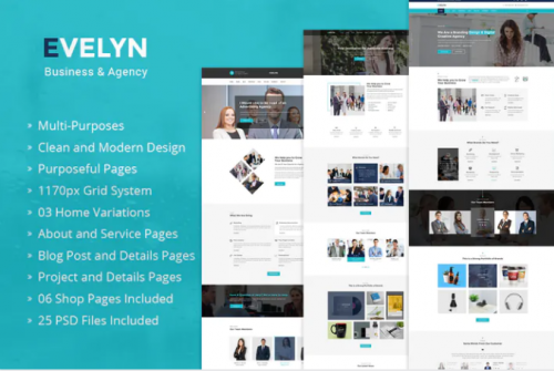 Evelyn – Multipurpose Business PSD Template evelyn multipurpose business psd template