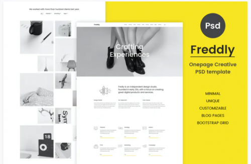Freddly – Creative PSD Template freddly creative psd template