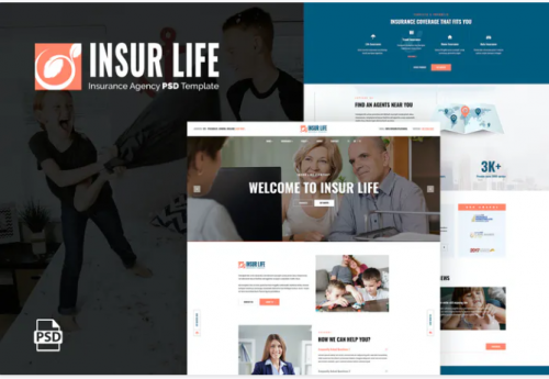 Insurlife – Insurance Agency PSD Template insurlife insurance agency psd template