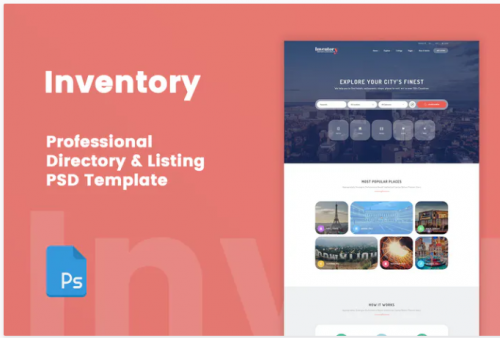 Inventory – Directory & Listing PSD Template inventory directory listing psd template