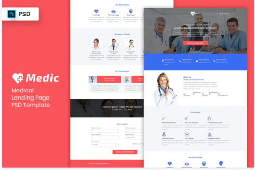 Medical – Landing Page PSD Template-03 medical landing page psd template