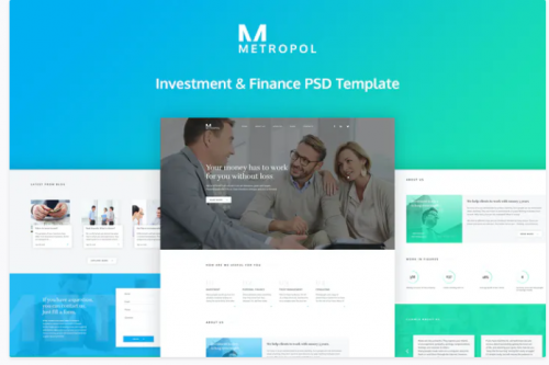 Metropol – Investment & Finance PSD Template metropol investment finance psd template