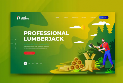 Professional Lumberjack Web PSD and AI Template professional lumberjack web psd and ai template