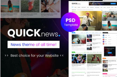 Quicknews – Blog, Magazine & News PSD Template quicknews blog magazine news psd template