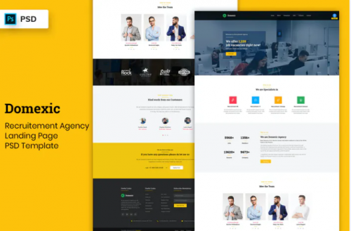 Recruitment Agency – Landing Page PSD Template recruitment agency landing page psd template