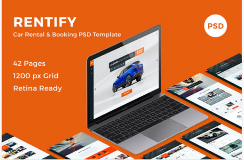 Rentify – Car Rental & Booking PSD Template rentify car rental booking psd template