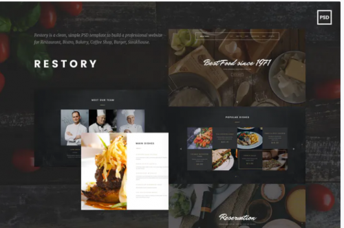 Restory – Restaurant and Cafe PSD Template restory restaurant and cafe psd template