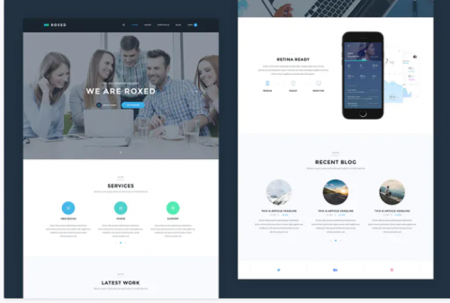 Roxed — Landing Page PSD Template roxed — landing page psd template