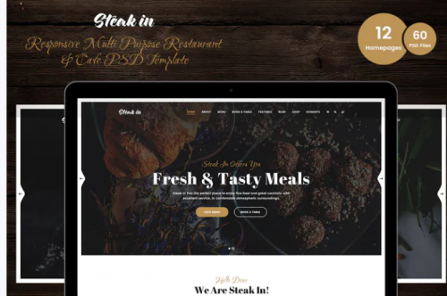 Steak In – Restaurant & Cafe PSD Template steak in restaurant cafe psd template