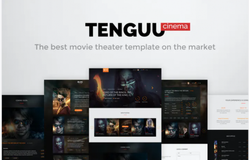 Tenguu Cinema – Movie Theater PSD Template tenguu cinema movie theater psd template