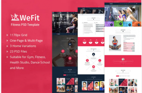 WeFit | Health & Fitness PSD Template wefit health fitness psd template