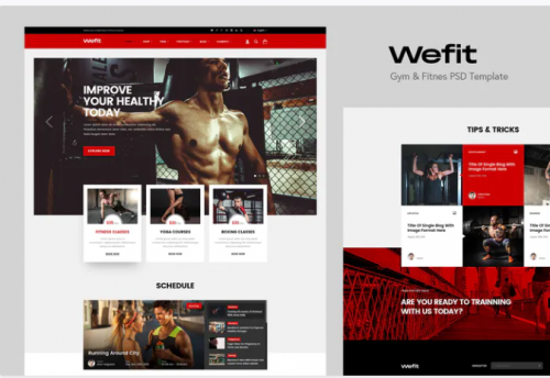 Wefit – Gym & Fitness PSD Template wefit gym fitness psd template
