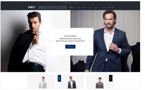 4Men – Men’s Fashion Shopify Theme men mens fashion shopify theme