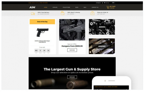 AIM – Weapon Store Modern Shopify Theme aim weapon store modern shopify theme