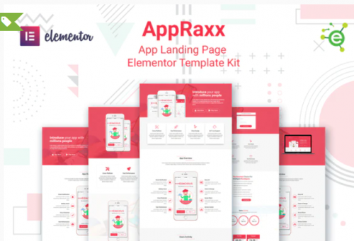AppRaxx – App Landing Page Elementor Template Kit appraxx app landing page elementor template kit
