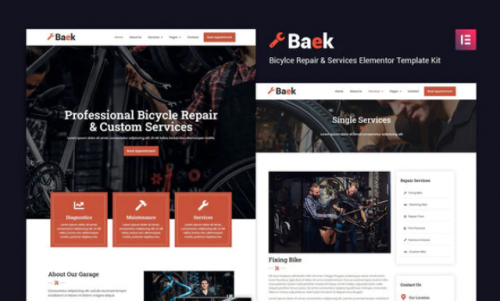 Baek – Bicycle Repair and Service Elementor Template Kit baek bicycle repair and service elementor template kit