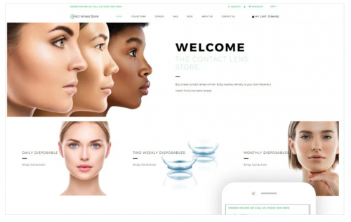 Contact Lenses Store – Optometrist’s Clean Shopify Theme contact lenses store optometrists clean shopify theme