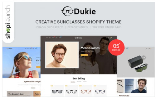 Dukie – Creative Sunglasses Responsive Shopify Theme dukie creative sunglasses responsive