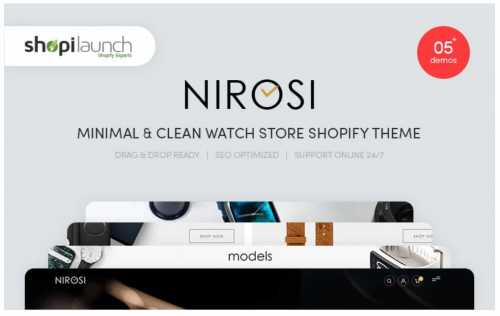 Nirosi – Minimal & Clean Watch Store Shopify Theme nirosi minimal clean watch store shopify theme