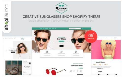 Rixno – Creative Sunglasses Shop Shopify Theme rixno creative sunglasses shop shopify theme