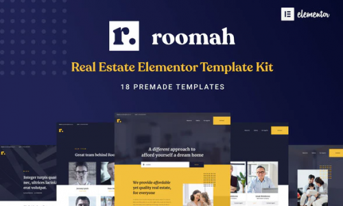 Roomah – Real Estate Agent Elementor Template Kit roomah real estate agent elementor template kit